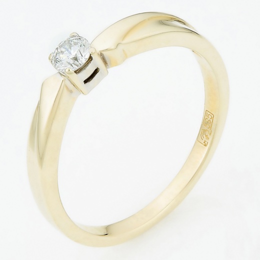 Кольцо из комбинированного золота 585 пробы c 1 бриллиантом Л30126238 фото 1