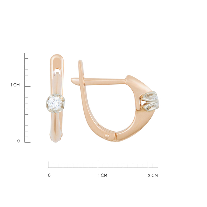 Серьги из золота 585 пробы c фианитами, К 0000 3021 за 24800