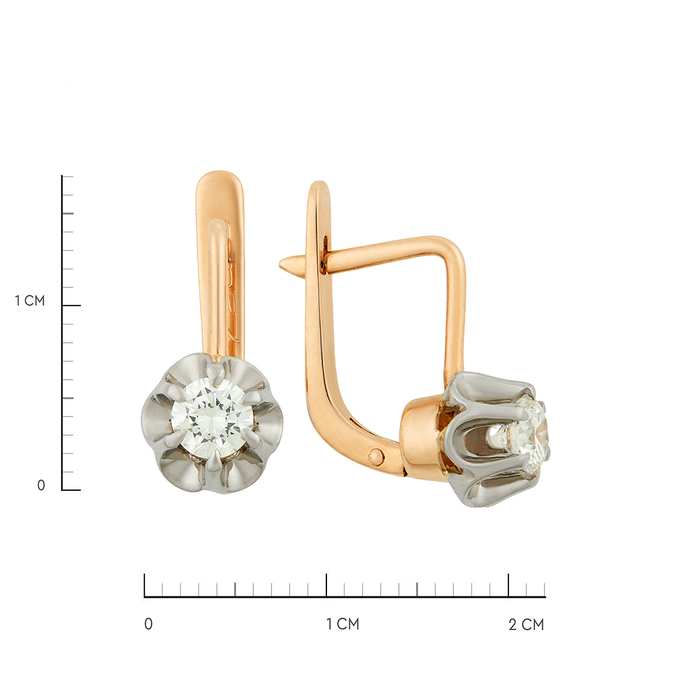 Серьги из золота 583 пробы c бриллиантами, Л 6602 5061 за 165000