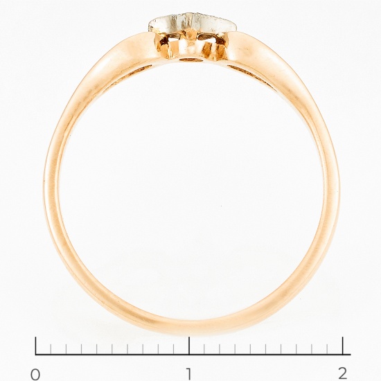 Кольцо из комбинированного золота 585 пробы c 1 бриллиантом, Л39099608 за 12300