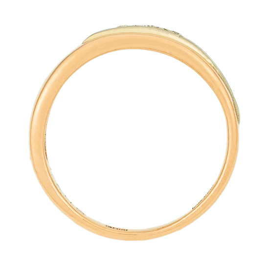 Кольцо из комбинированного золота 585 пробы c 3 бриллиантами, Л28089563 за 20100