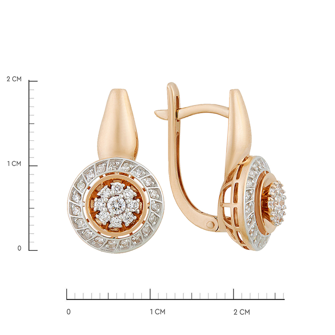 Серьги из золота 585 пробы c бриллиантами, Ц О007 1790 за 63700