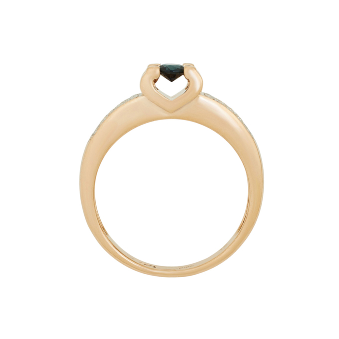 Кольцо из золота 585 пробы c сапфиром и бриллиантами