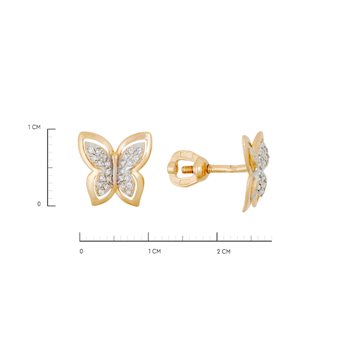 Серьги из золота 585 пробы c фианитами, Л 7502 3591 за 12400