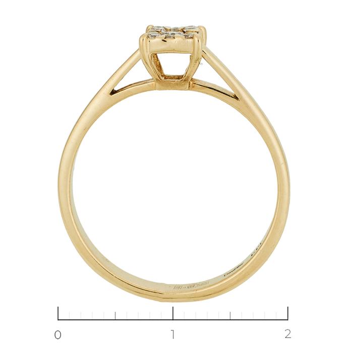 Кольцо из желтого золота 585 пробы c 9 бриллиантами, Л 1115 4998 за 19530