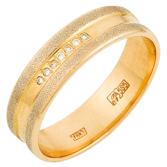 Кольцо из комбинированного золота 585 пробы c 7 бриллиантами, Л06157968 за 14400