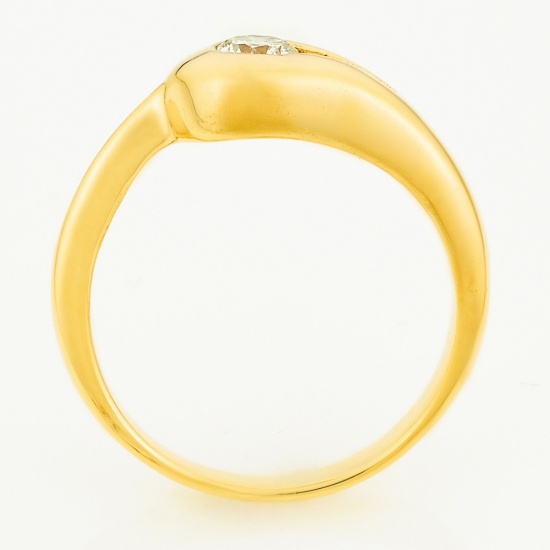 Кольцо из желтого золота 750 пробы c 1 бриллиантом, Л70003614 за 44700
