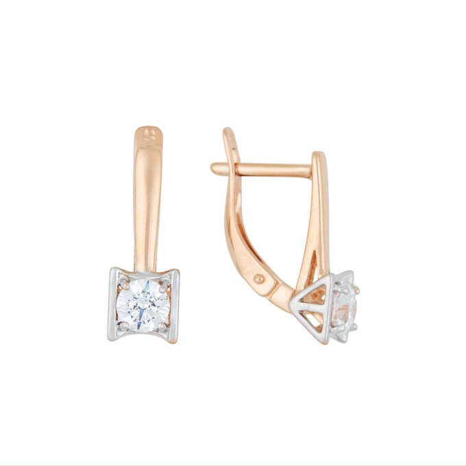 Серьги из золота 585 пробы c фианитами, Л 2811 0168 за 22720
