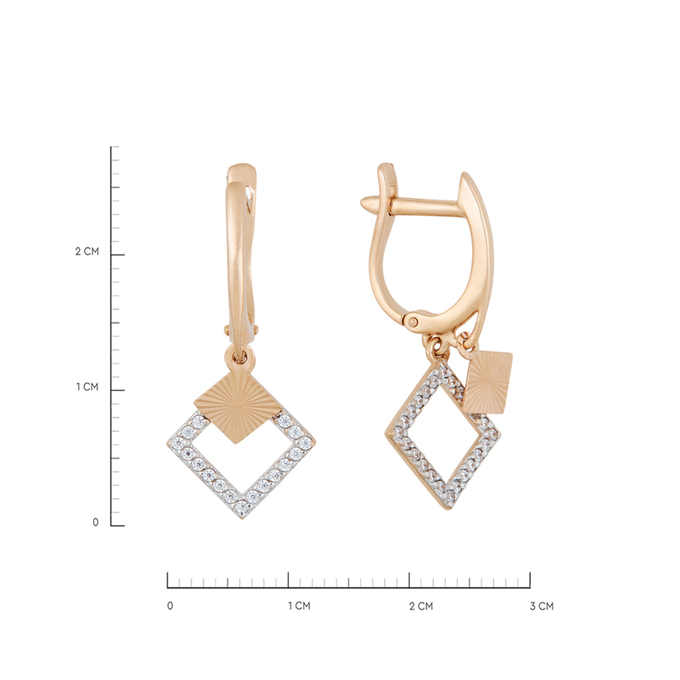 Серьги из золота 585 пробы c фианитами