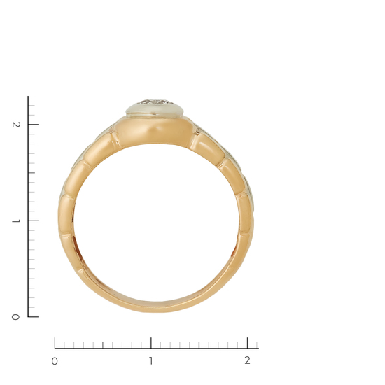 Кольцо из комбинированного золота 585 пробы c 1 бриллиантом, Л24140790 за 55120