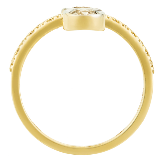 Кольцо из комбинированного золота 585 пробы c 2 бриллиантами и 2 бриллиантами, Л57029745 за 80000