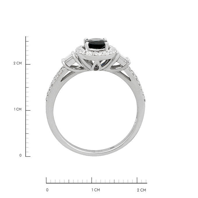 Кольцо из золота 585 пробы c сапфиром и бриллиантами, Л 0514 3895 за 79200