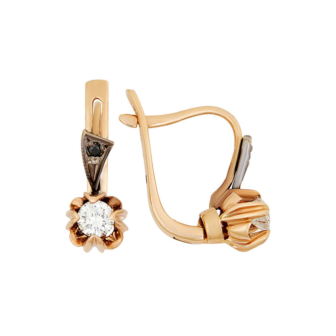 Серьги из золота 500 пробы c бриллиантами, Л 1206 8935 за 138900