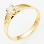 Кольцо из комбинированного золота 585 пробы c 1 бриллиантом Л28057544 фото 1