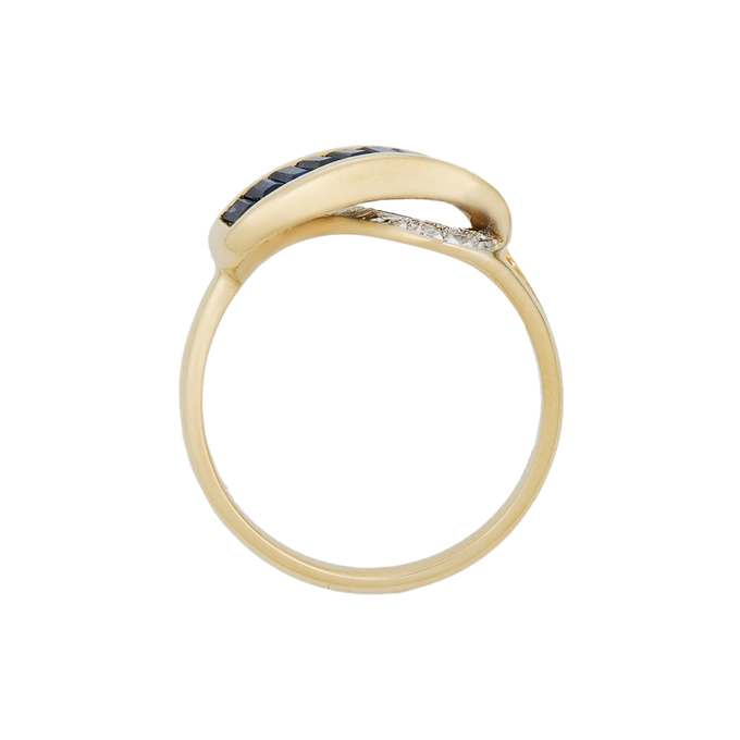 Кольцо из золота 750 пробы c сапфирами и бриллиантами, Л 5405 9551 за 83120