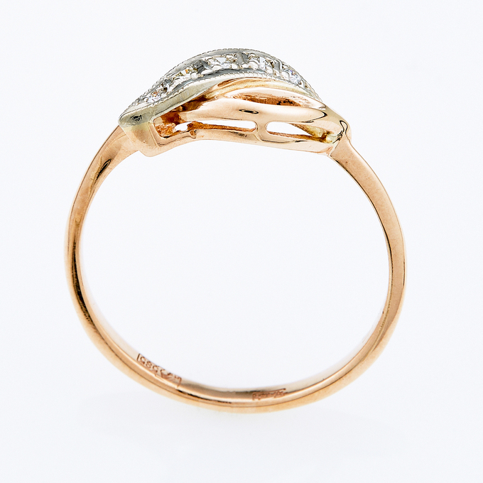 Кольцо из золота 585 пробы c бриллиантами