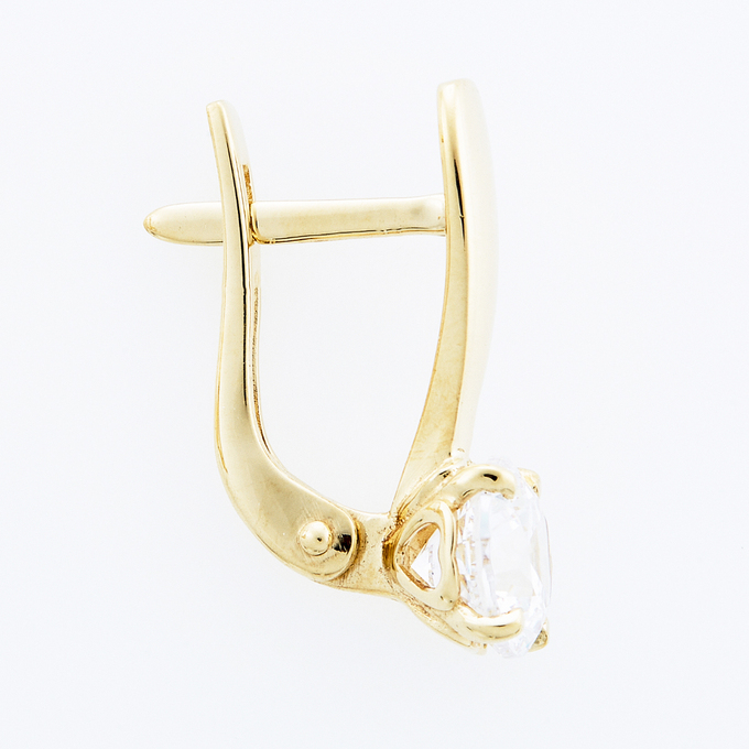 Серьги из золота 585 пробы c фианитами