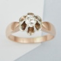 Кольцо из комбинированного золота 583 пробы c 1 бриллиантом Л60010319 фото 2