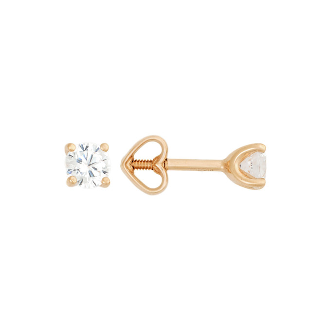 Серьги из золота 585 пробы с фианитами