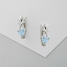 Серьги из белого золота 585 пробы c 2 топазами
