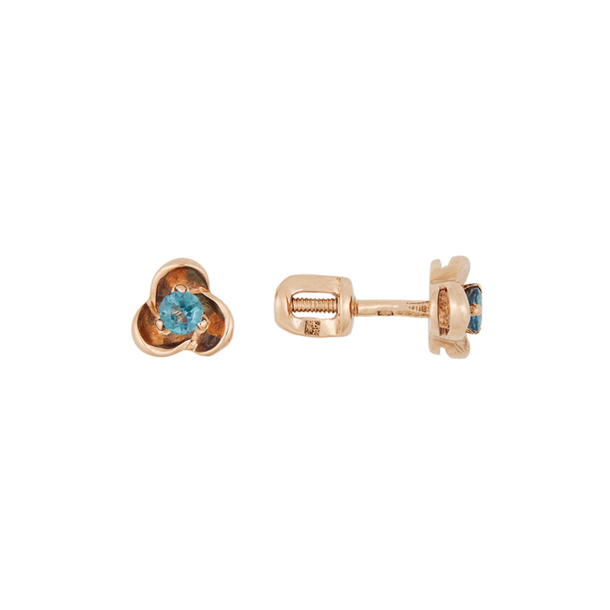 Серьги из золота 585 пробы c 2 фианитами, Л 4507 8317 за 10400