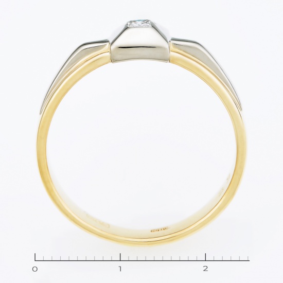 Кольцо из комбинированного золота 750 пробы c 1 бриллиантом, Л41055261 за 44975