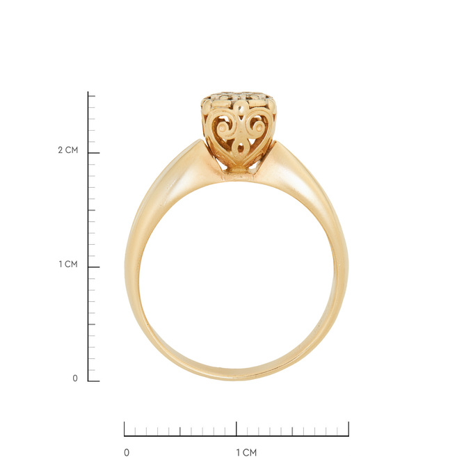 Кольцо из золота 585 пробы c бриллиантами