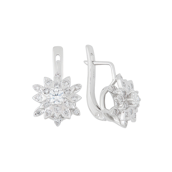 Серьги из золота 585 пробы c Бриллиант