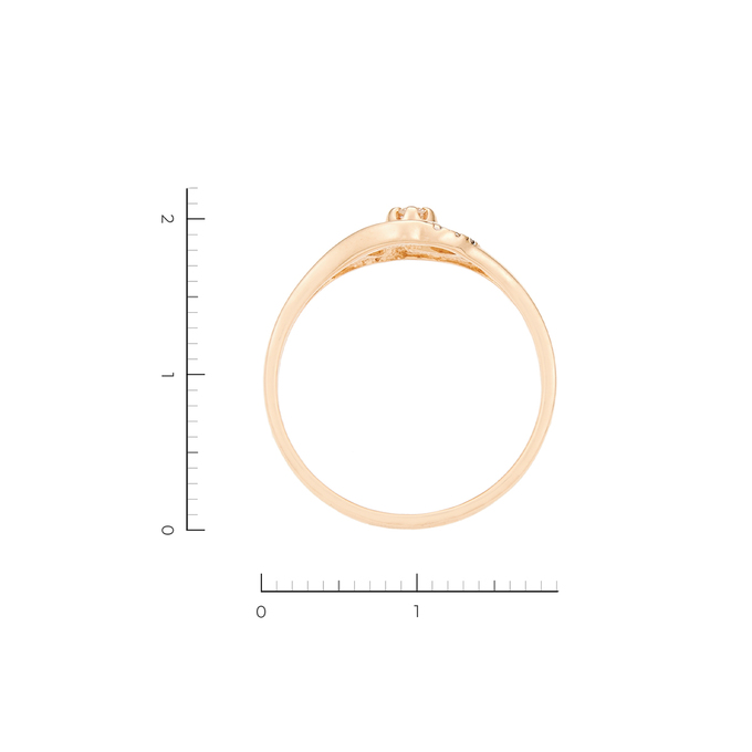 Кольцо из красного золота 585 пробы c 13 бриллиантами