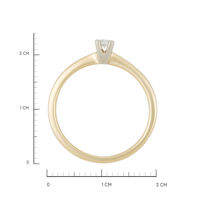 Кольцо из золота 585 пробы c бриллиантом, Л 5104 0728 за 30000