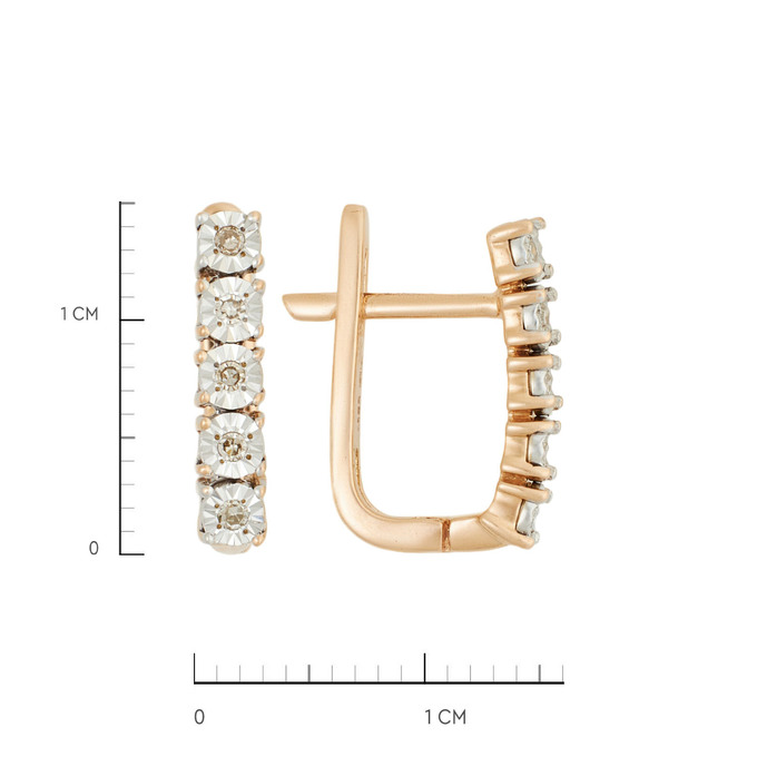 Серьги из золота 585 пробы с бриллиантами, Л 2212 9852 за 29600