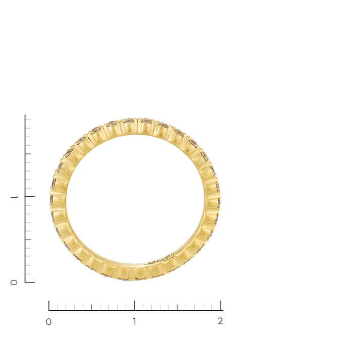 Кольцо из желтого золота 750 пробы c 30 бриллиантами