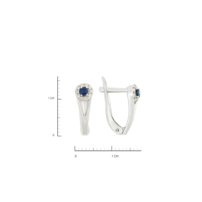 Серьги из золота 585 пробы с сапфирами и бриллиантами, Л 1616 0919 за 25400