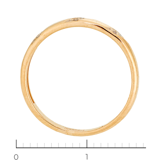 Кольцо обручальное из красного золота 585 пробы c 9 бриллиантами, Л75015208 за 7250