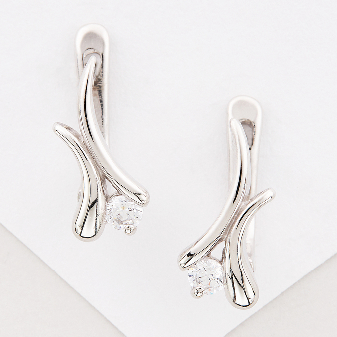 Серьги из золота 585 пробы c фианитами