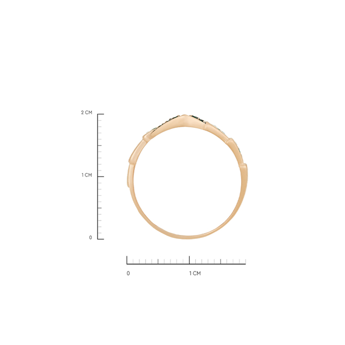 Кольцо из золота 585 пробы c синтетическими камнями, Л 6402 3590 за 14560