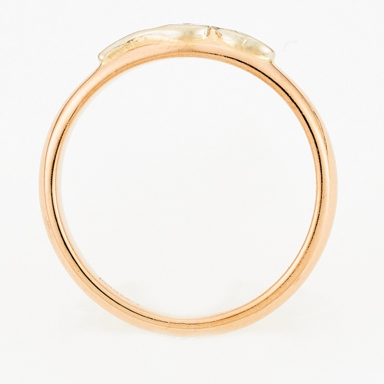 Кольцо из комбинированного золота 585 пробы c 1 бриллиантом, Л18108865 за 11450