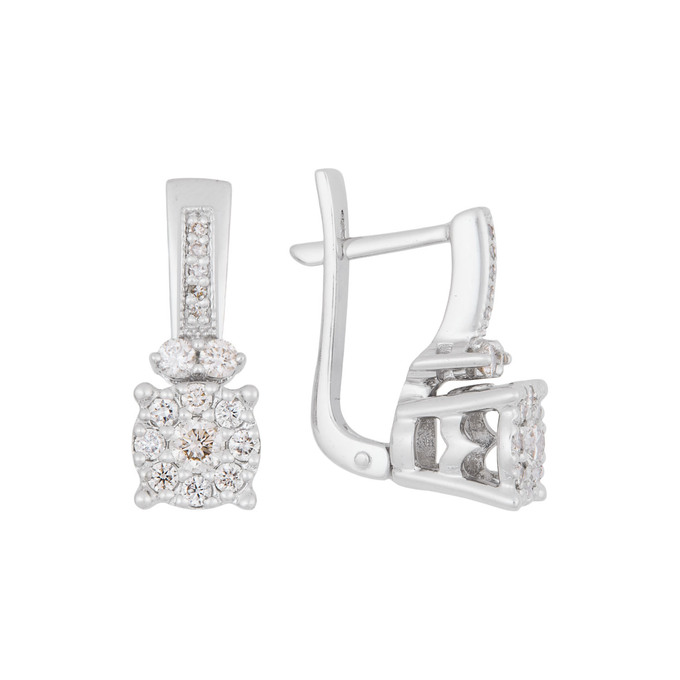 Серьги из золота 585 пробы c бриллиантами, Ц О007 2639 за 105000