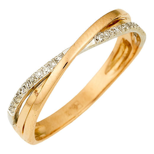 Кольцо из комбинированного золота 585 пробы c 22 бриллиантами Л45070844 фото 1
