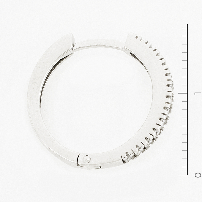 Серьги из белого золота 585 пробы c фианитами