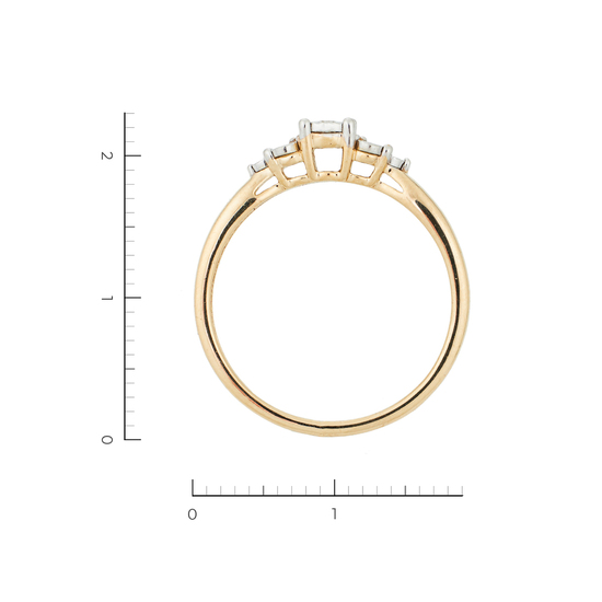Кольцо из комбинированного золота 585 пробы c 7 бриллиантами, Л09102481 за 13930