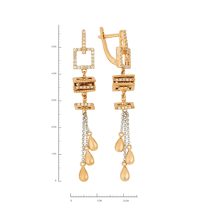 Серьги из золота 585 пробы c бриллиантами