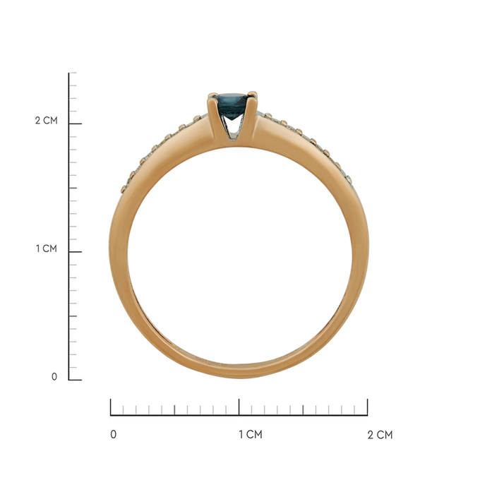 Кольцо из золота 585 пробы c сапфиром и бриллиантами, Л 7102 1936 за 23120