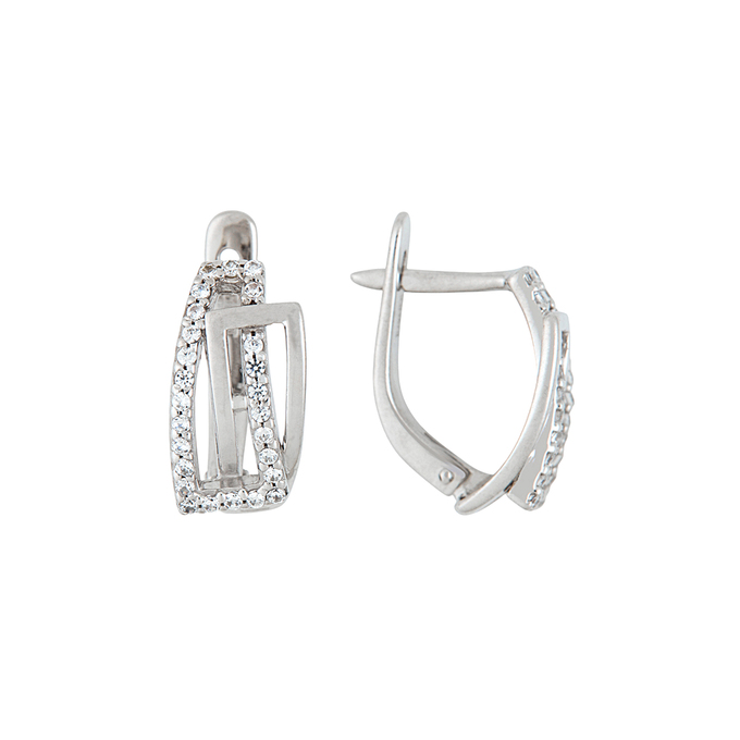Серьги из золота 585 пробы c 52 фианитами, Л 4507 7627 за 22720