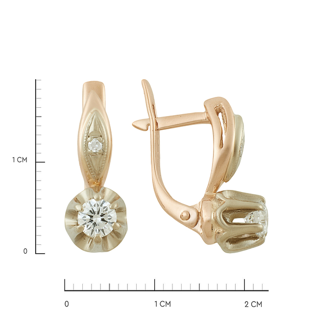 Серьги из золота 585 пробы c бриллиантами, Л 3704 5632 за 129600