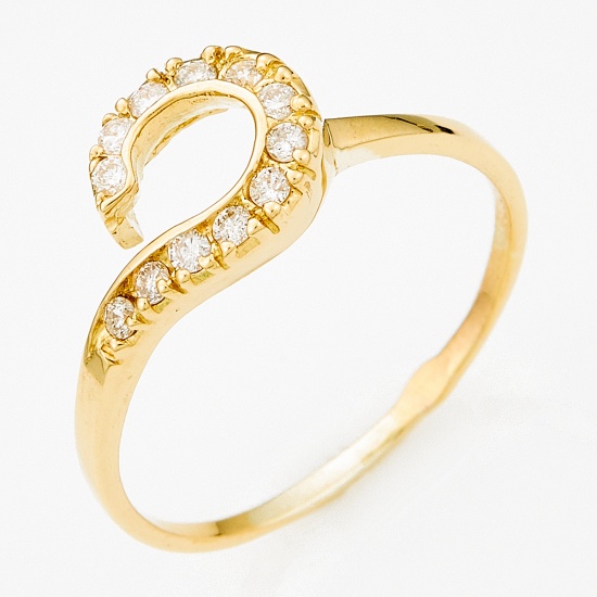 Кольцо из желтого золота 750 пробы c 12 бриллиантами, Л75004768 за 13950