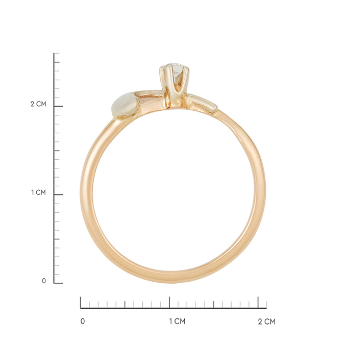 Кольцо из золота 585 пробы c бриллиантом, Л 4107 3551 за 36720