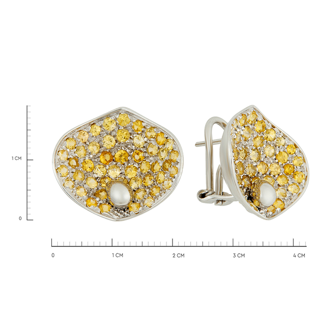 Серьги из золота 750 пробы c цветными сапфирами, Ц О007 2956 за 180000