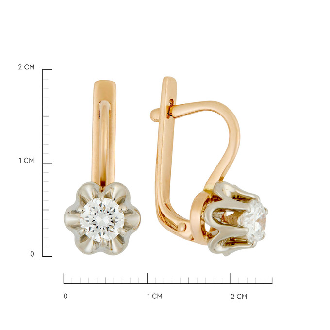 Серьги из золота 583 пробы с бриллиантами, Ц О007 3868 за 244000