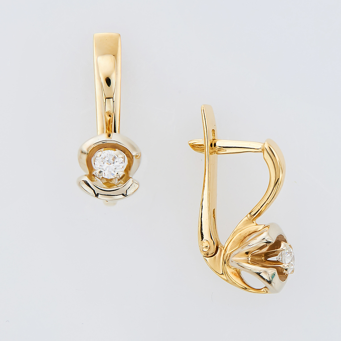 Серьги из золота 750 пробы c бриллиантами, Л 6200 7206 за 74320